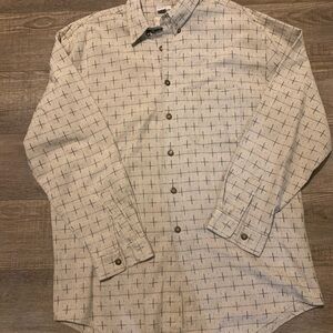 The Territory Ahead Beige and Blue Patterned Shirt
